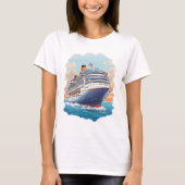 T-shirt Navire de croisière coloré (Devant)