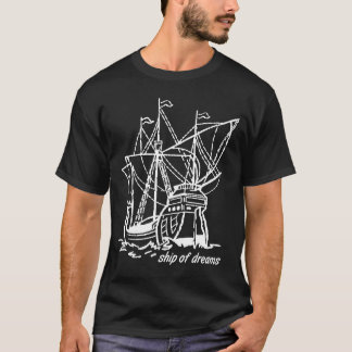 T-shirt Navire de Rêves Galion Majestueux Ligne Blanche Ar