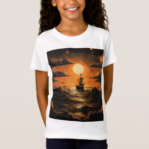 T-Shirt Navire naviguant la nuit