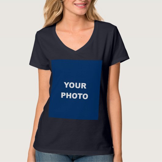 T-shirt Navy Blue Ajouter Votre Image Photo Logo (Devant)