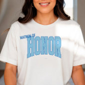 T-shirt Navy + Blue Faux Glitter Varsity MATRON OF HONOR