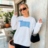 T-shirt Navy + Blue Faux Glitter Varsity MATRON OF HONOR