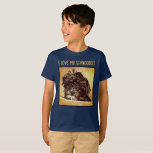 T-Shirt Navy pour garçon chien Schnoodle