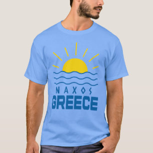 T-shirt Naxos Grèce soleil et bleu marine
