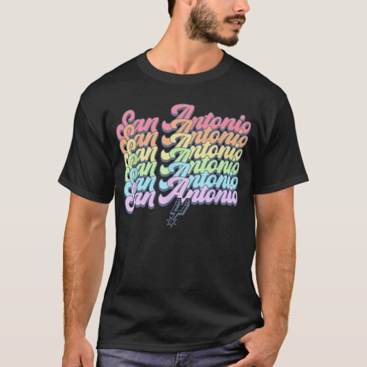 T-shirt NBA San Antonio Spurs Pastel Rainbow Pride Stack g (Devant)