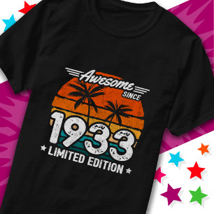 T-shirt Né 1933 Limited Edition Retro Awesome depuis 1933