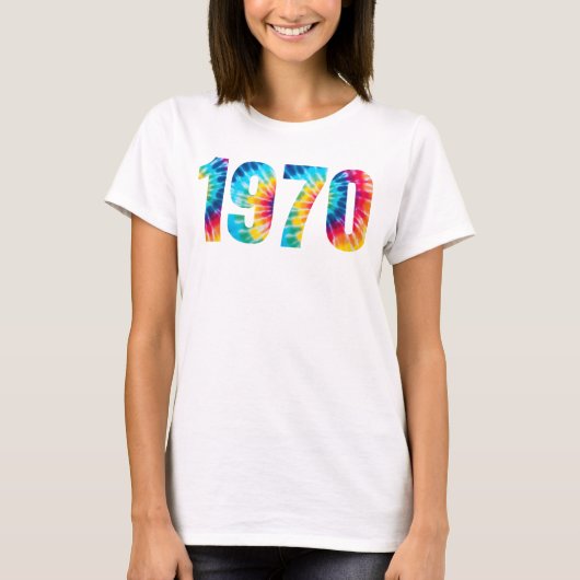 T-shirt Né 1970 Anniversaire Fête Rétro multicolore (Devant)