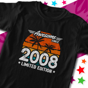 T-shirt Né 2008 Limited Edition Retro Awesome depuis 2008