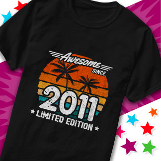 T-shirt Né 2011 Limited Edition Retro Awesome depuis 2011