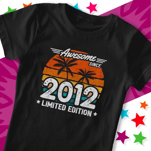 T-Shirt Né 2012 Limited Edition Retro Awesome depuis 2012