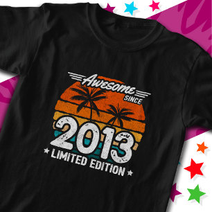 T-shirt Né 2013 Limited Edition Retro Awesome depuis 2013