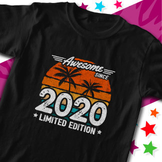 T-shirt Né 2020 Limited Edition Retro Awesome depuis 2020