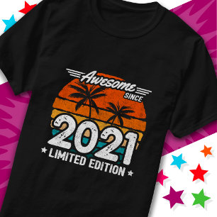 T-shirt Né 2021 Limited Edition Retro Awesome depuis 2021