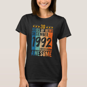 T-shirt Né 30e Anniversaire Décembre 1992 30 Ans D'Être