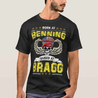T-shirt Né À Benning Éleva Fort Bragg Vétéran aéroporté