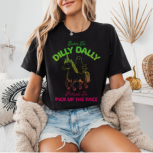 T-shirt Né à Dilly Dally Gradient Ghost Riding Unicorn