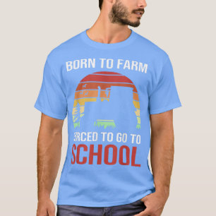 T-shirt Né À Farm Tractor Agricoles Agricoles Vintage