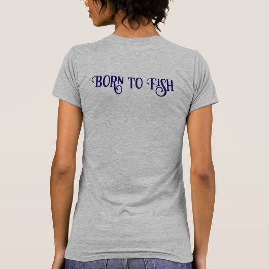 T-shirt Né à Fish Logo Pêche (Dos)