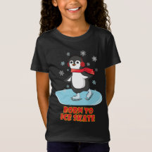 Né À Patinage Sur Glace Patinage Cute Penguin