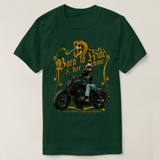 T-shirt Né à Ride moto (Design devant)