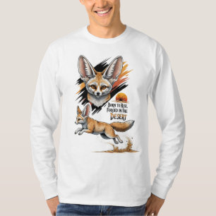 T-shirt Né à Rise - Desert Sun Fennec Fox Illustration