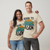 T-shirt Né à Roam Retro Van & Surfboard Sunset Design (Unisexe)