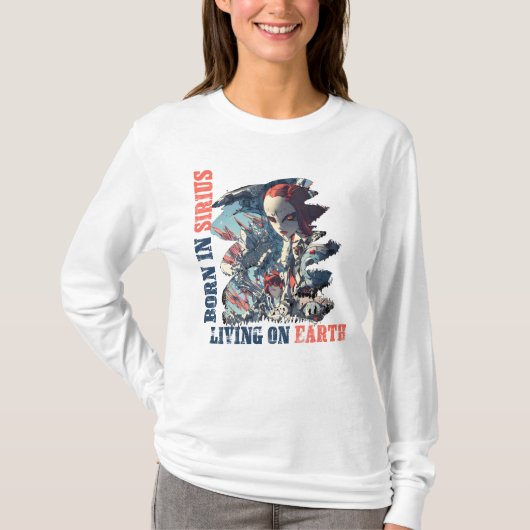 T-shirt Né À Sirius, Vivant Sur Terre (Devant)
