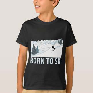 T-shirt Né à Ski Sports d'hiver
