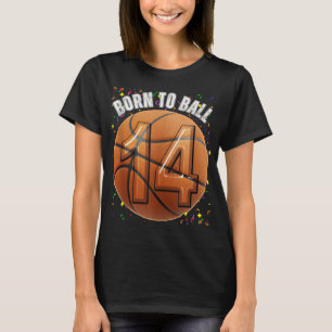 T-shirt Né Au Basketball 14e Anniversaire Ado Girls Boy Ki