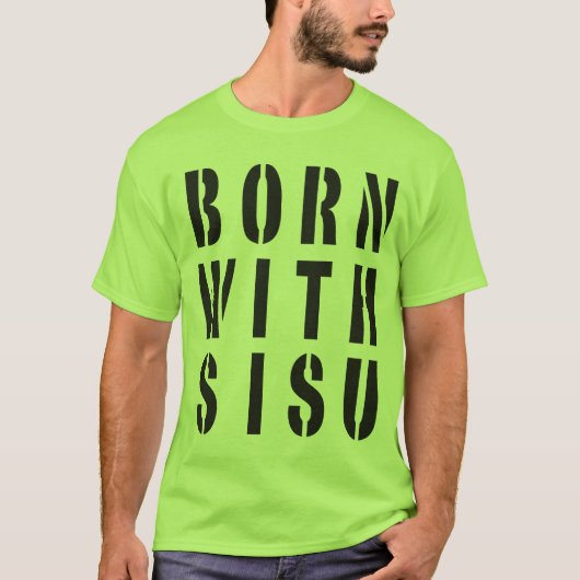 T-shirt Né avec du Sisu (Devant)