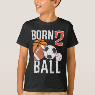 T-shirt Né Basket-ball Football 2e Anniversaire Tout-petit