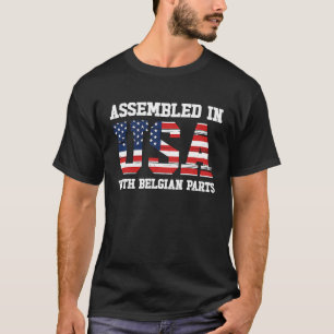 T-shirt Né Belge Belgique Américaine Etats-Unis Citoyennet
