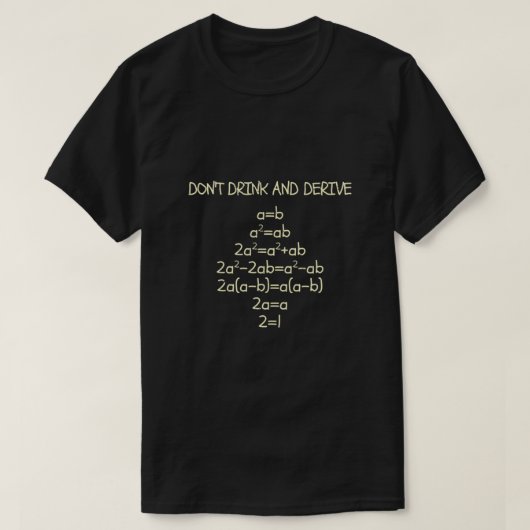 T-shirt ne buvez pas et dérivez ! Dérivation Nerdy Math Fr (Design devant)