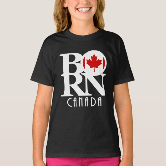 T-shirt NÉ Canada (texte blanc) (Devant)