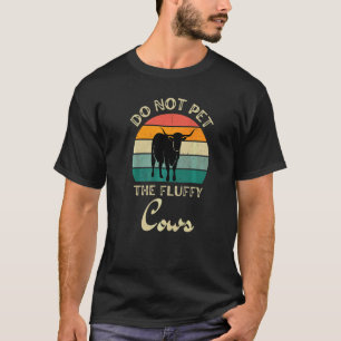 T-shirt Ne Caressez Pas Les Vaches Fluffy Retro Texas Long