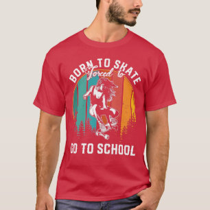 T-shirt Né Chevaux De Ride Obligé D'Aller À L'École Barel