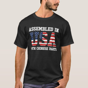 T-shirt Né Chinois Chine Américain États-Unis Citoyenneté