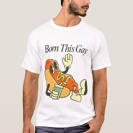 T-shirt Né comme ça Gay (Devant)