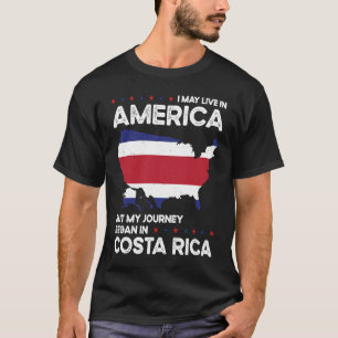 T-shirt Né costaricien Costa Rica Américain citoyenneté US