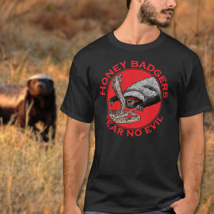 T-shirt Ne craignez aucun mal Badass Honey Badger Red Anim