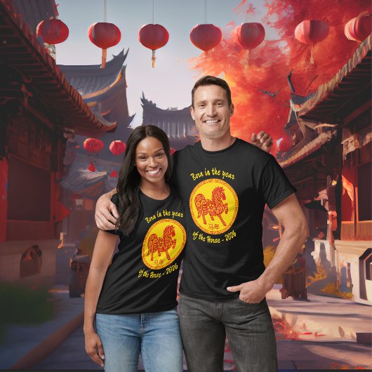 T-shirt Né dans l'année du Nouvel An chinois du Cheval
