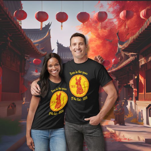 T-shirt Né dans l'année du Nouvel An Rat Chinois