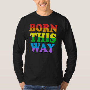 T-shirt Né de cette façon Gay pride Lgbt Rainbow Retro Vin