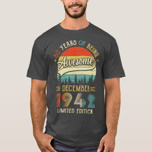 T-shirt Né Décembre 1942 80ème Anniversaire Fabriqué En 19
