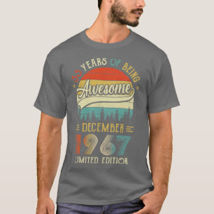 T-shirt Né Décembre 1967 55ème Anniversaire Fabriqué En 19
