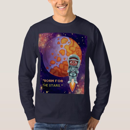 T-shirt Né des étoiles, astronaute (Devant)