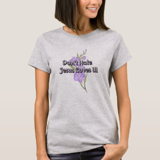 T-shirt Ne déteste pas Jésus t'aime ! Gladiolus violet