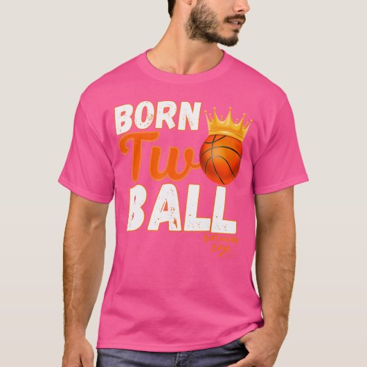 T-shirt Né Deux Ans Ball Basketball 2E Anniversaire (Devant)