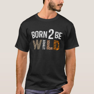 T-shirt Né Deux être Wild Zoo Anniversaire Safari Jungle F