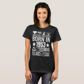 T-shirt Né En 1953 Étiquette Avertissement De Contenu Code (Devant entier)